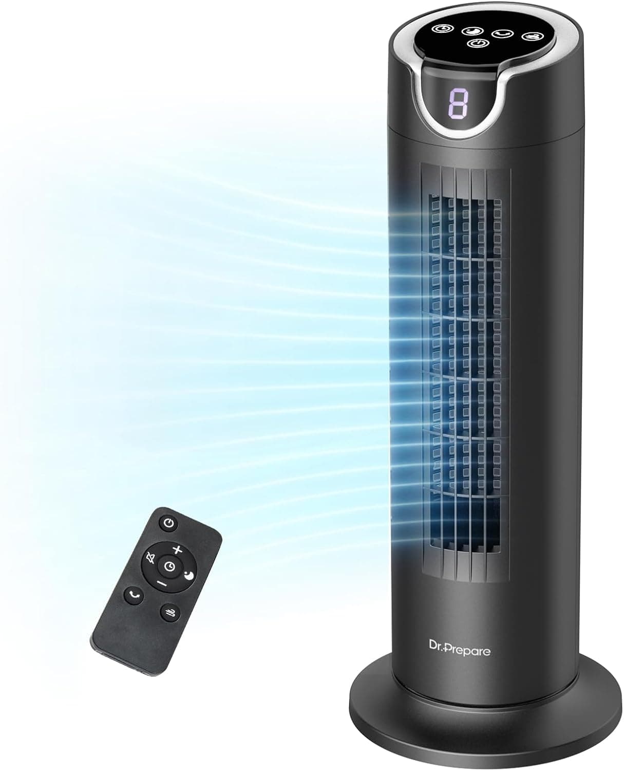 DR.PREPARE Tower Fan, 25 dB, 8 Speeds, 16 Inch